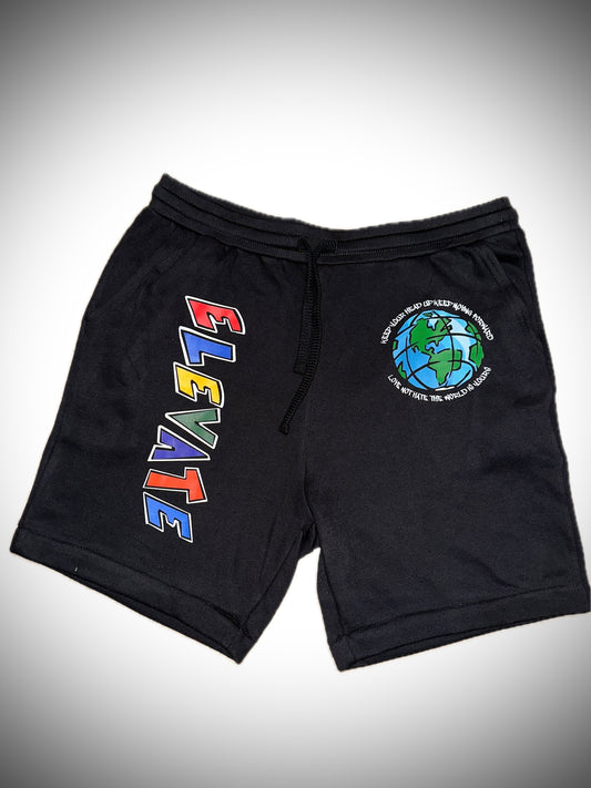 "ELEVATE" Black Shorts